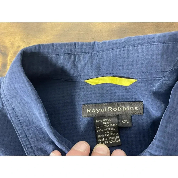 Royal Robbins Men’s Size XXL Blue Long Sleeve Button Up Modal Blend - Picture 7 of 11